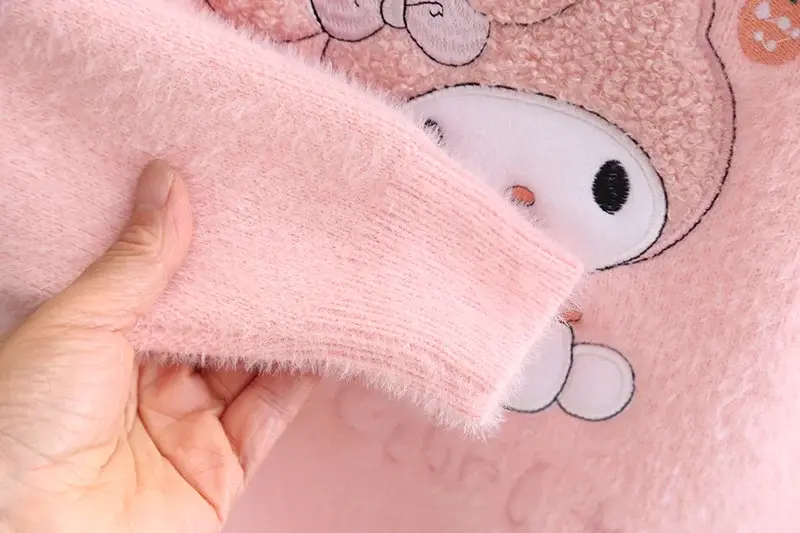 Pink Plush Crewneck Sweater for Girls Baby Girls Winter — feature 6