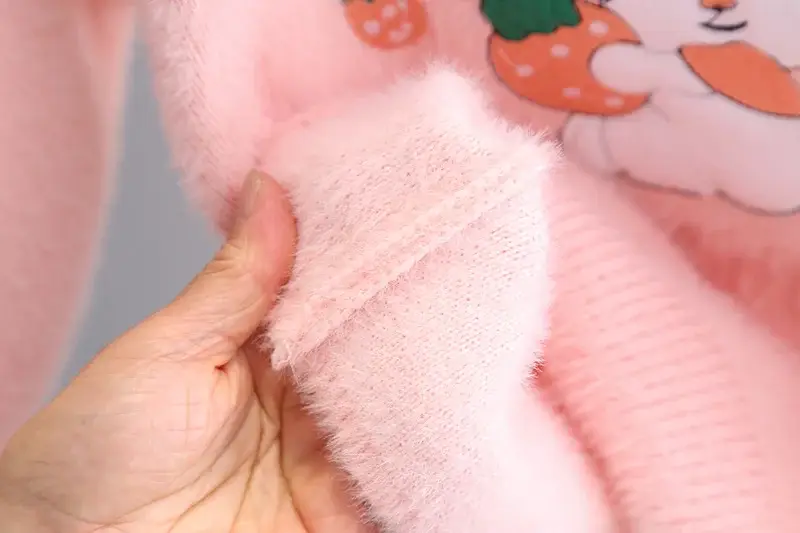 Pink Plush Crewneck Sweater for Girls Baby Girls Winter — feature 9