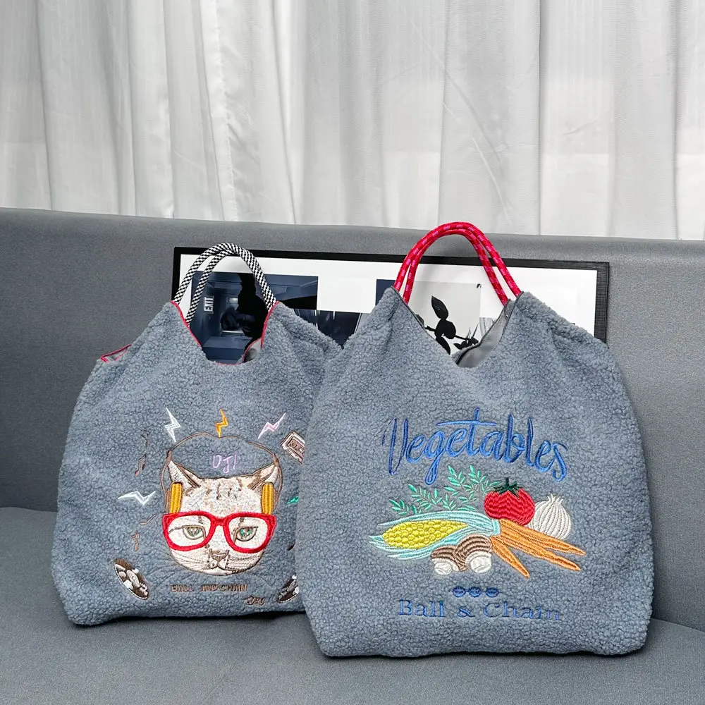 2024 Winter Japanese Embroidery Plush Shoulder Bag - Image 36
