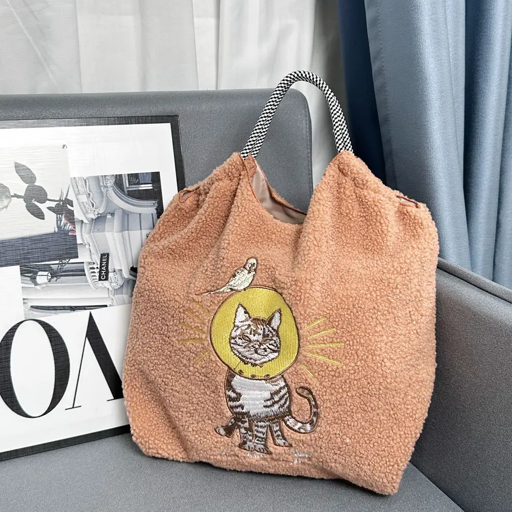 2024 Winter Japanese Embroidery Plush Shoulder Bag - Image 14