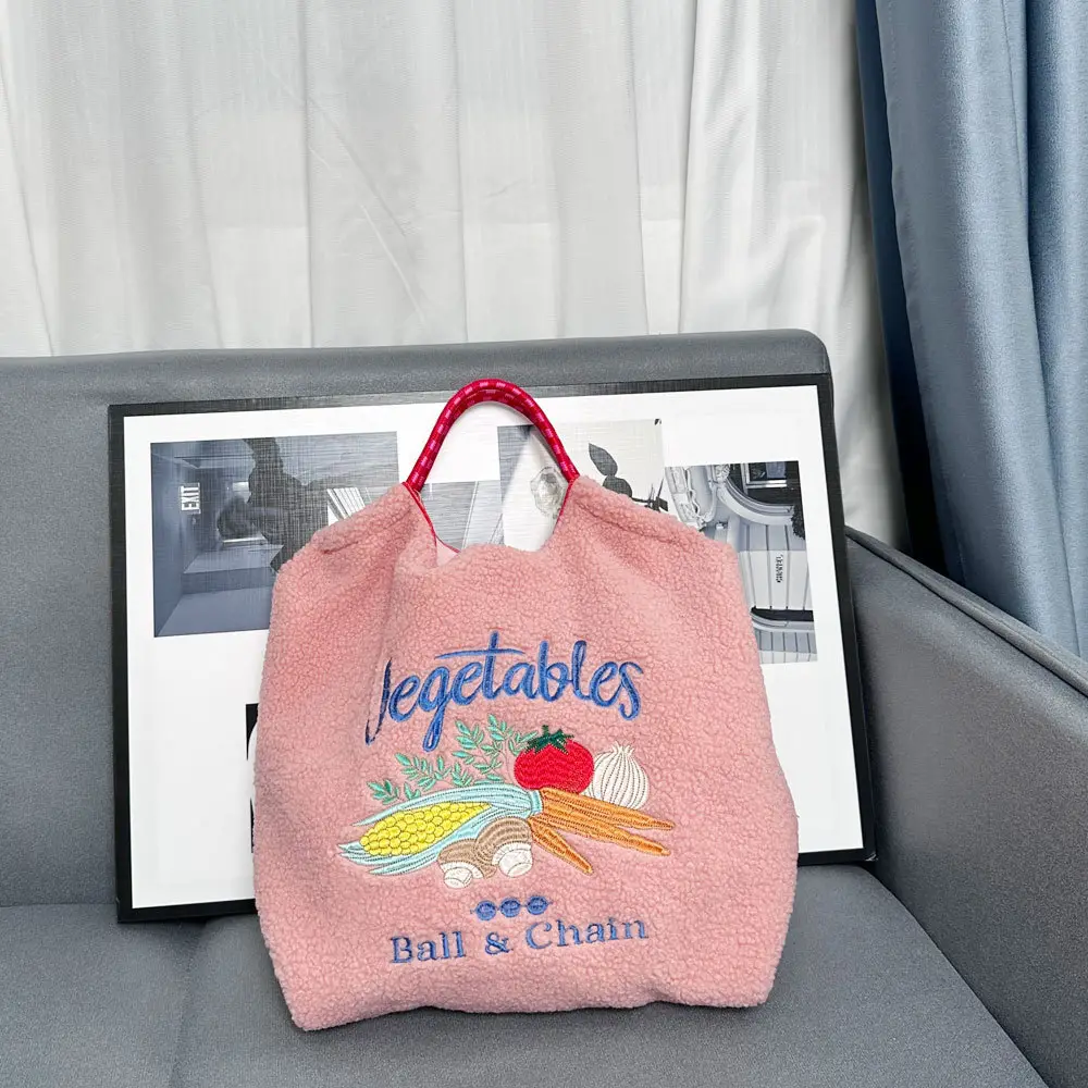 2024 Winter Japanese Embroidery Plush Shoulder Bag - Image 5