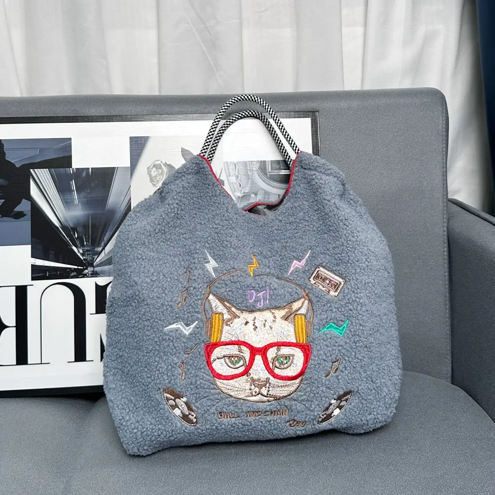 2024 Winter Japanese Embroidery Plush Shoulder Bag - Image 8