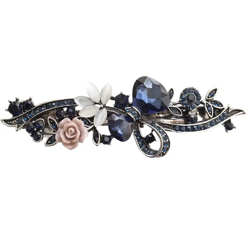 Retro Pearl Bow Tie Hairpin with Flower Design - Image 7
