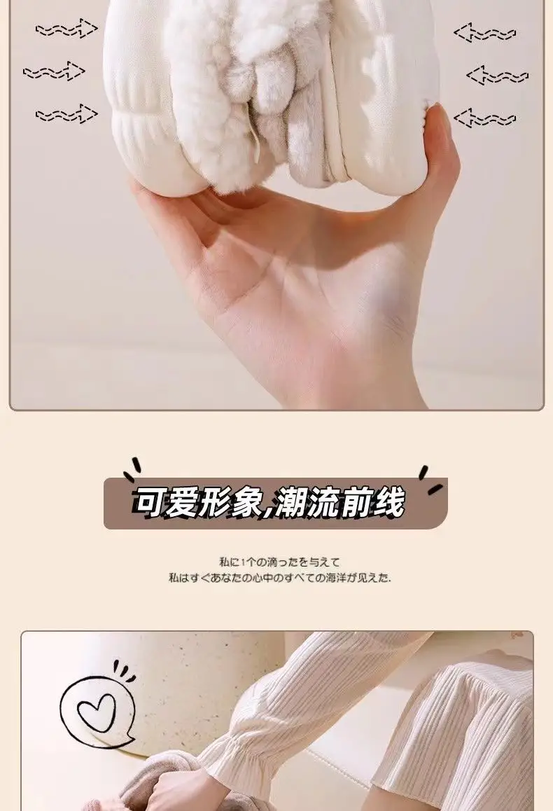 Bow-Knot Cotton Slippers for Women with Thick Soles for Autumn and Winter, Warm Home Slippers, Non-Slip Outdoor Cotton Shoes for Women, Suitable for Home Use — feature 16