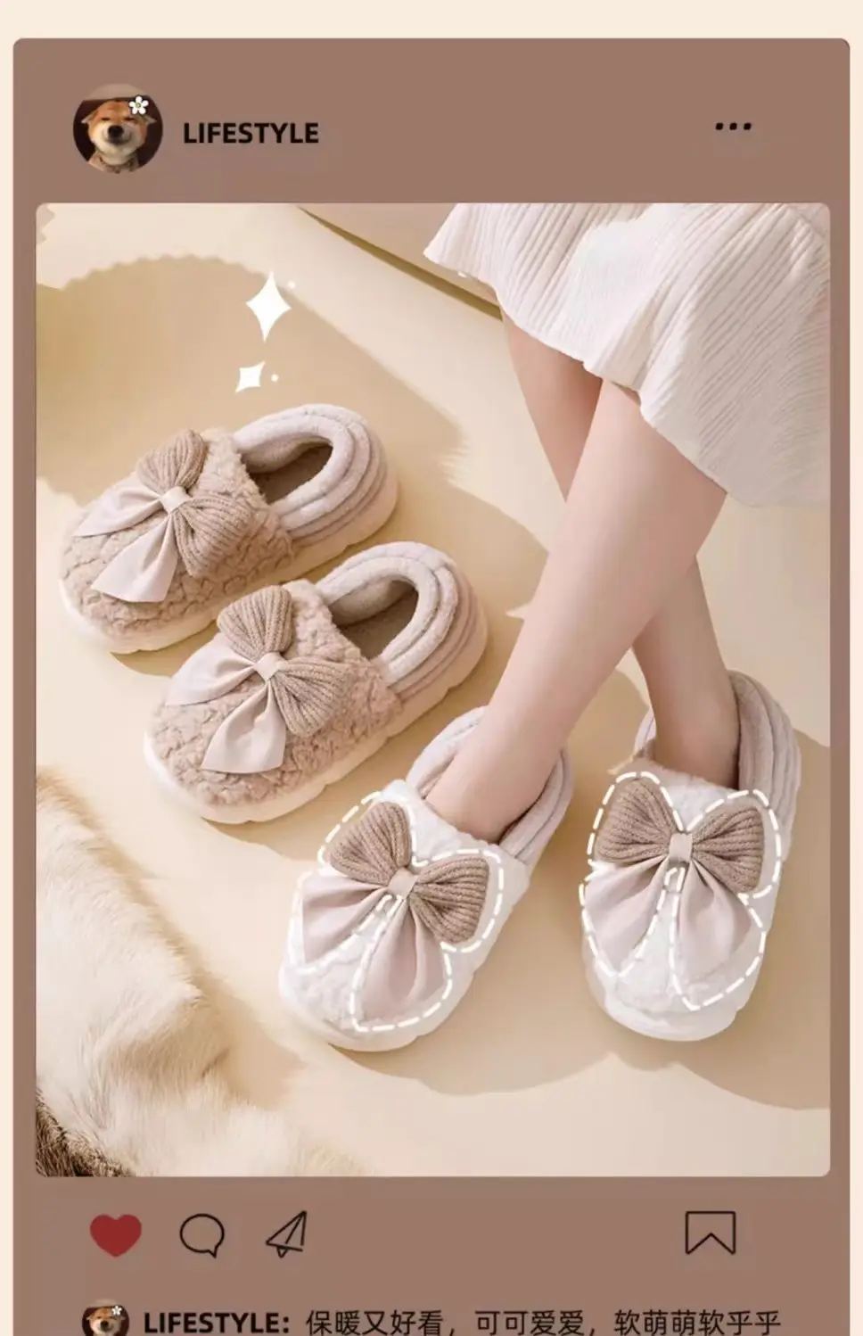 Bow-Knot Cotton Slippers for Women with Thick Soles for Autumn and Winter, Warm Home Slippers, Non-Slip Outdoor Cotton Shoes for Women, Suitable for Home Use — feature 7