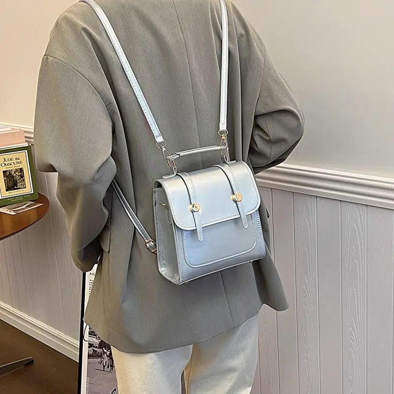 Light Blue Textured Shoulder Bag for Women 2023 - Image 7