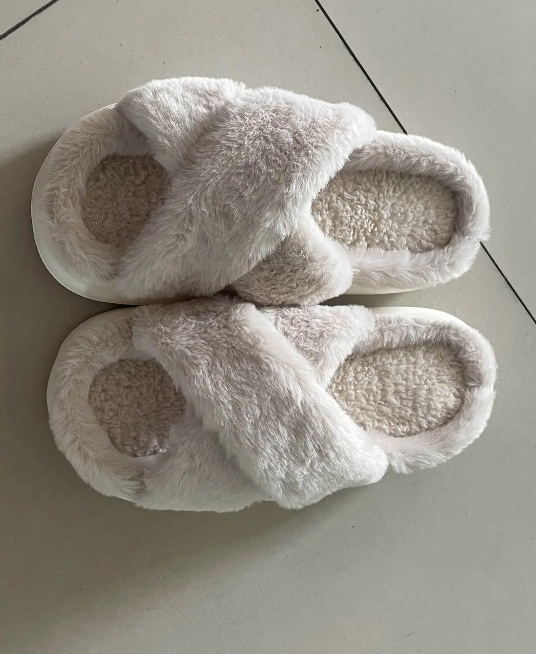 Furry slippers women's autumn and winter wear non-slip indoor thick bottom home furry confinement cotton slippers open winter — feature 2