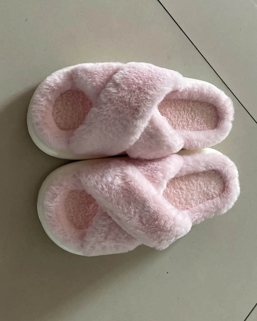 Furry slippers women's autumn and winter wear non-slip indoor thick bottom home furry confinement cotton slippers open winter — feature 3