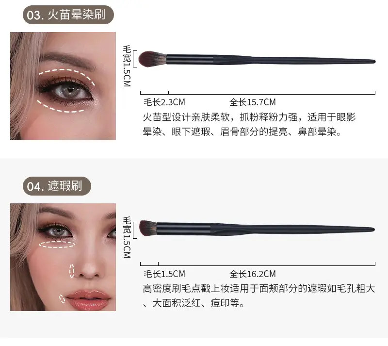 High-End Non-Cangzhou Makeup Brush Set 10 Pcs — feature 10
