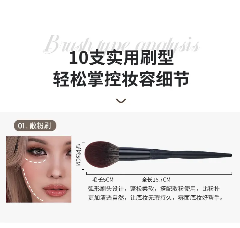 High-End Non-Cangzhou Makeup Brush Set 10 Pcs — feature 8