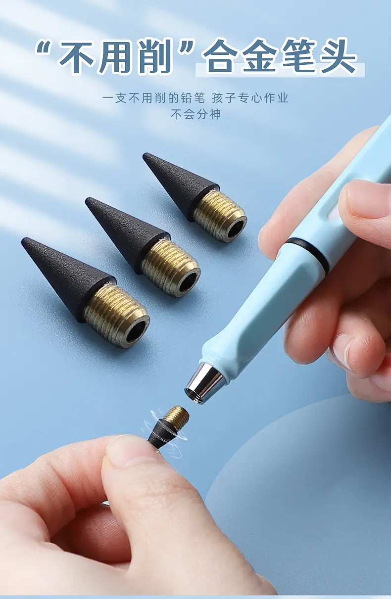 Black technology eternal pencil cutting-free not easy to break core pencil macaron color lead pen for elementary school students — feature 6