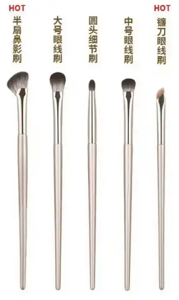 10-Piece Makeup Brush Set with White Leather Bag