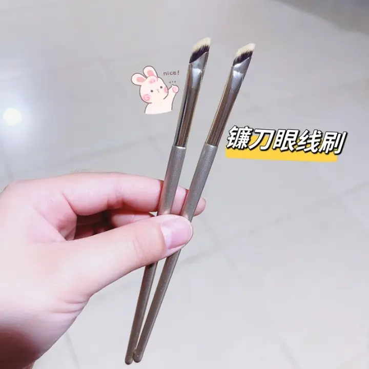 10-Piece Makeup Brush Set with White Leather Bag