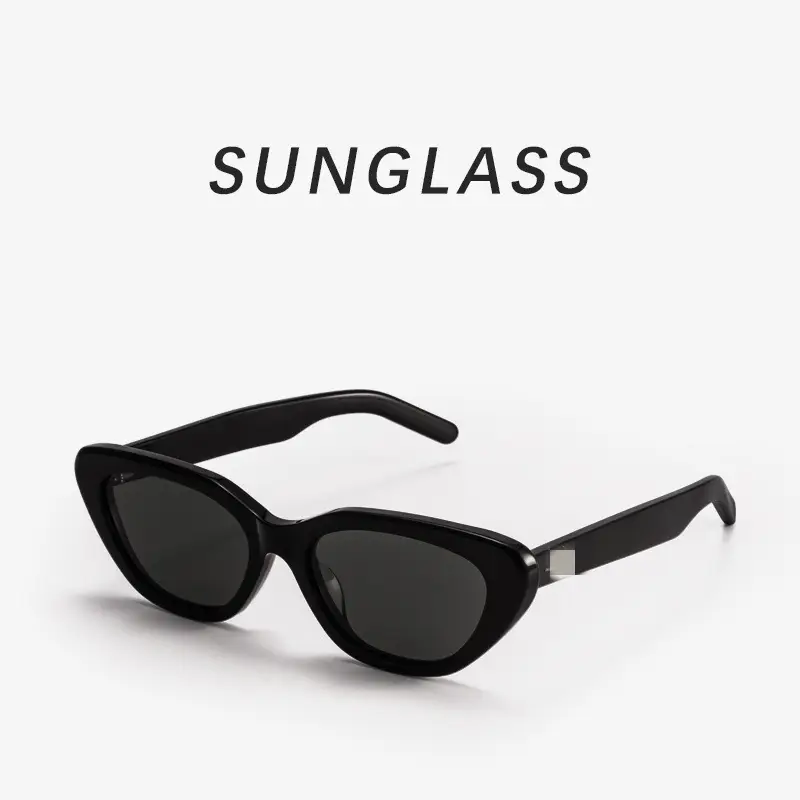 Women Retro Cat-Eye Sunglasses Black Acetate