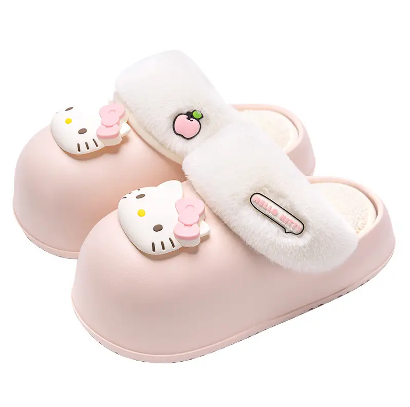 Cinnamon Dog Cotton Slippers for Women Winter 2026 New Model Detachable Warm Hello Kitty Waterproof Plush Cotton Slippers for Women Winter - Image 3