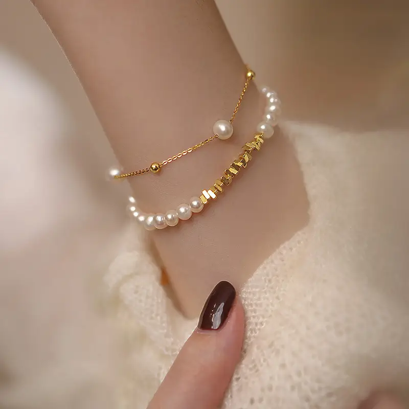 Broken Silver Pearl Bracelet for Girls Wholesale - Image 30