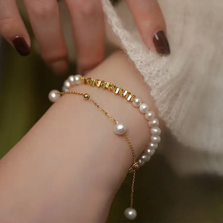 Broken Silver Pearl Bracelet for Girls Wholesale — feature 2