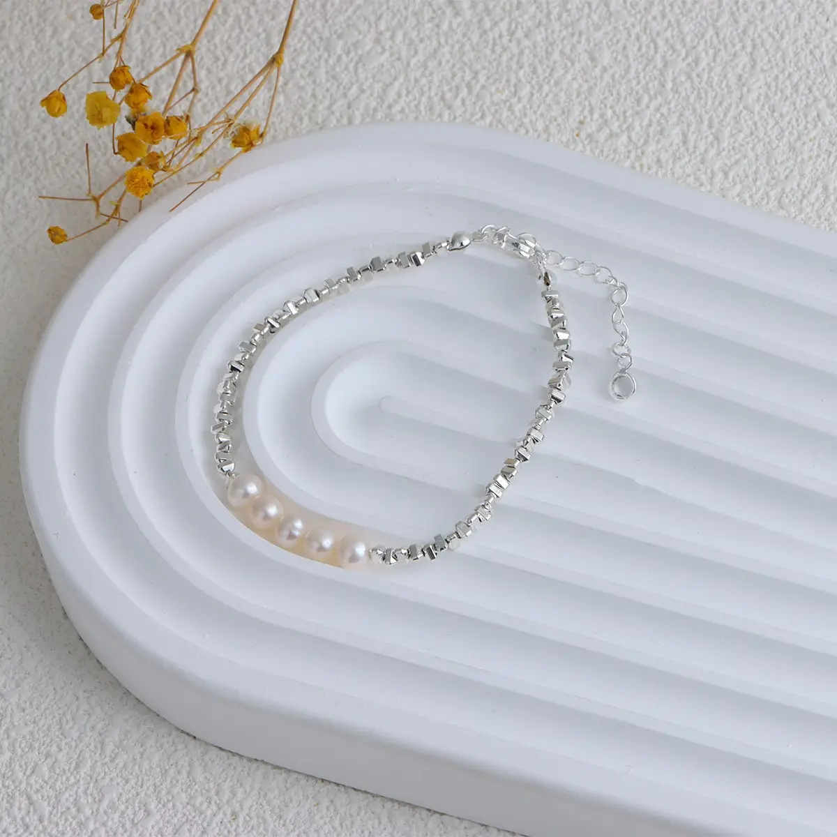 Broken Silver Pearl Bracelet for Girls Wholesale - Image 16