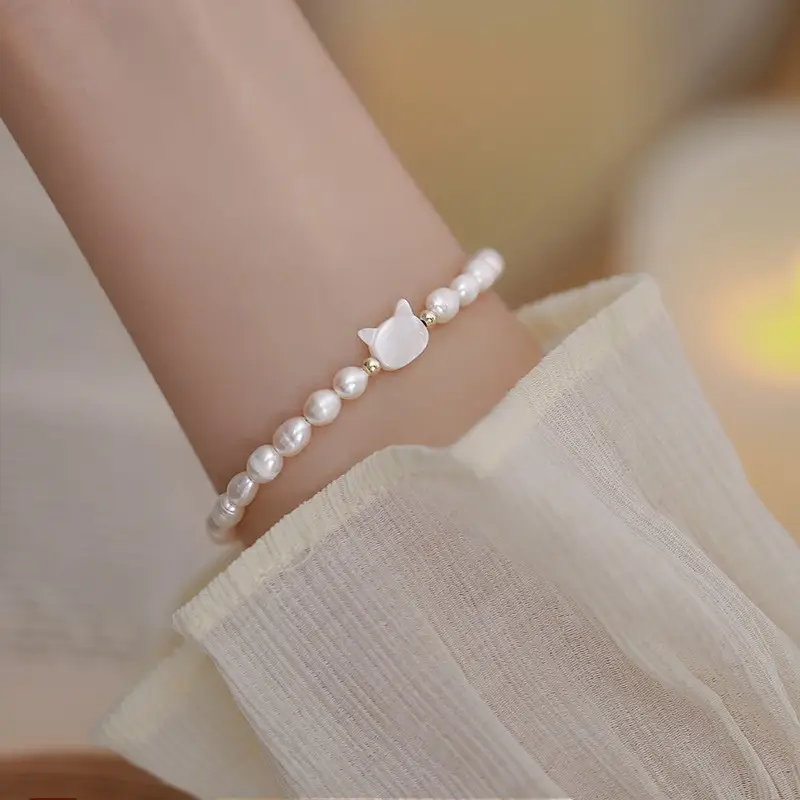 Broken Silver Pearl Bracelet for Girls Wholesale - Image 9