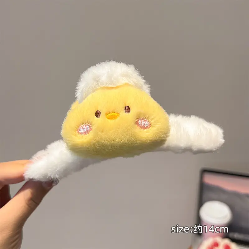 Cute Green Plush Bunny Hair Clip for Girls - Image 4