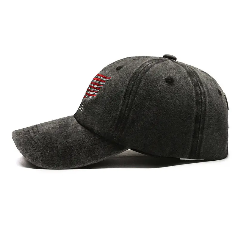 Men's Washed American Flag Cap Retro Baseball Sunshade - Image 7
