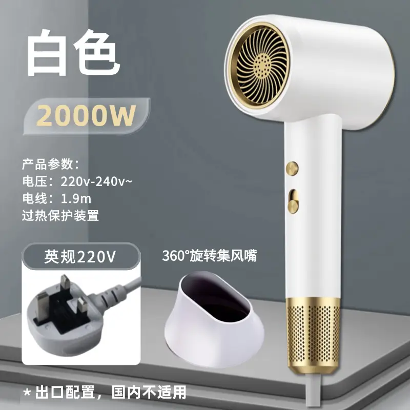 2000W White Hair Dryer Salon Barber Shop