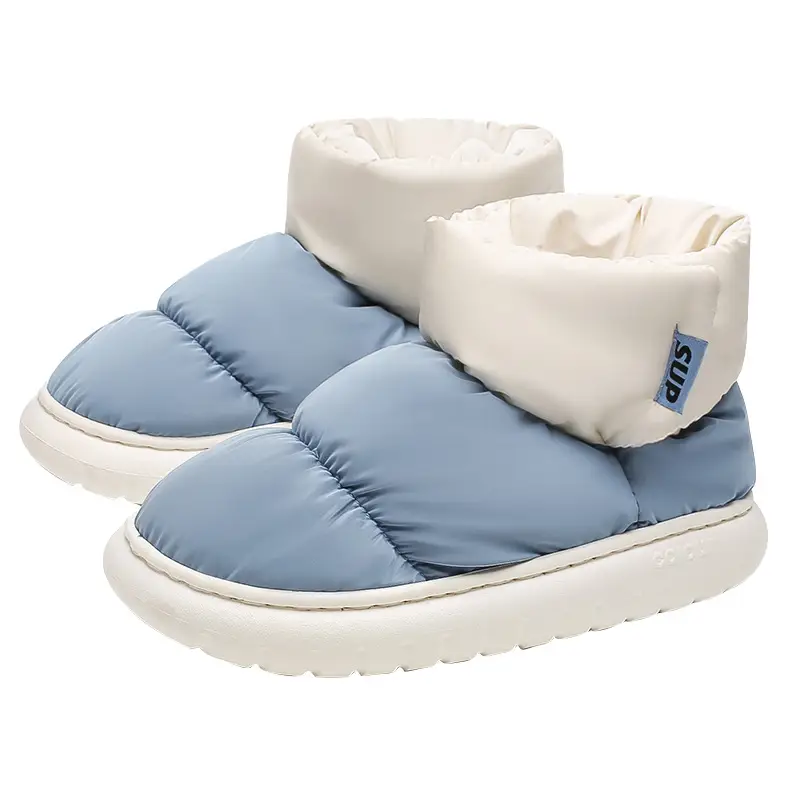 Waterproof Down Cloth Cotton Slippers Bag Heel Women's Winter Indoor Home fleece-lined Warm Non-Slip Cotton Shoes Men's Outer Wear