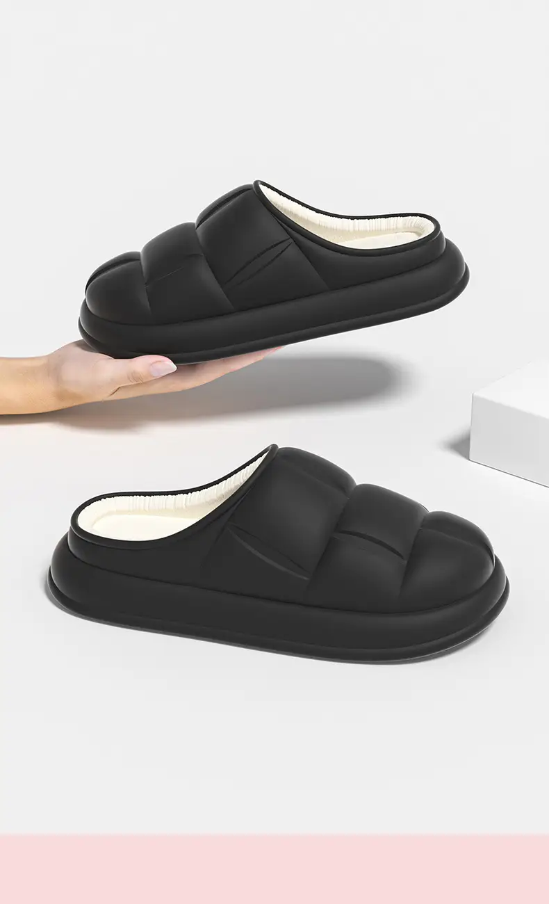 Women Winter Cotton Slippers Fleece Lined Indoor Warm Non-Slip — feature 14