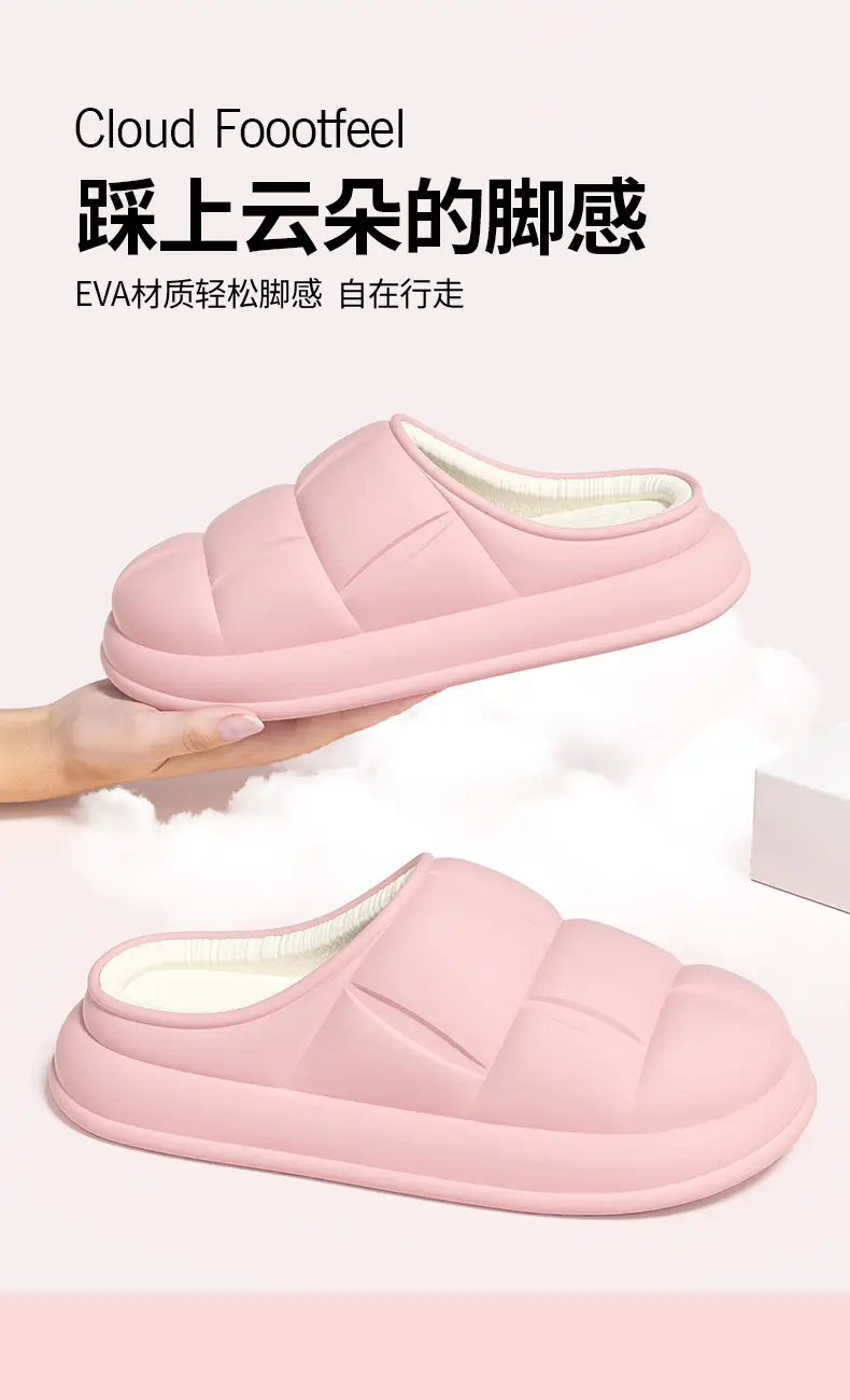 Women Winter Cotton Slippers Fleece Lined Indoor Warm Non-Slip — feature 9