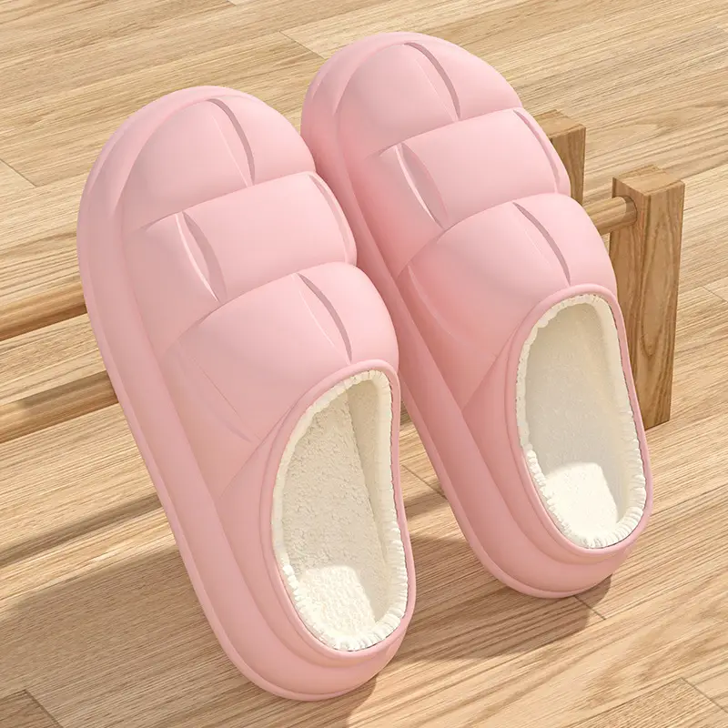 Women Winter Cotton Slippers Fleece Lined Indoor Warm Non-Slip - Image 2