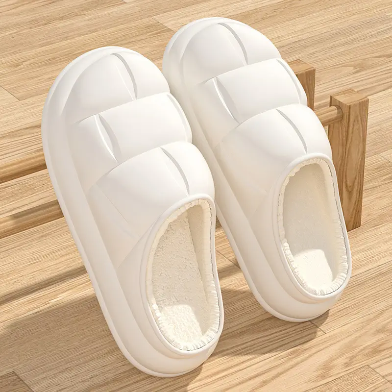 Women Winter Cotton Slippers Fleece Lined Indoor Warm Non-Slip - Image 4