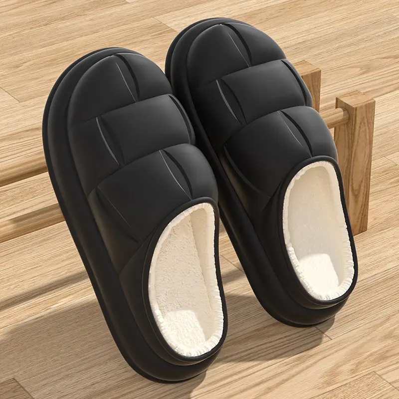 Women Winter Cotton Slippers Fleece Lined Indoor Warm Non-Slip - Image 5