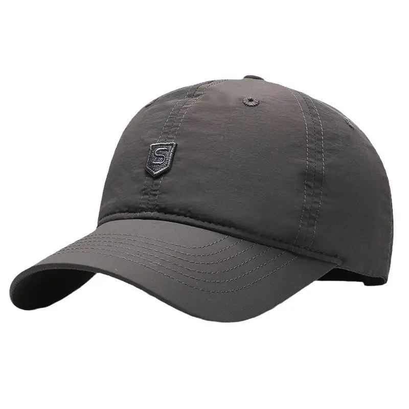 Men's Black Fast-Drying Baseball Cap with Logo