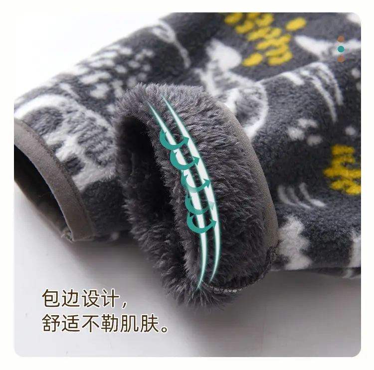 [Thick collection] children's fleece-lined polar fleece jacket printed fleece warm jacket for boys and girls wy1088 — feature 16