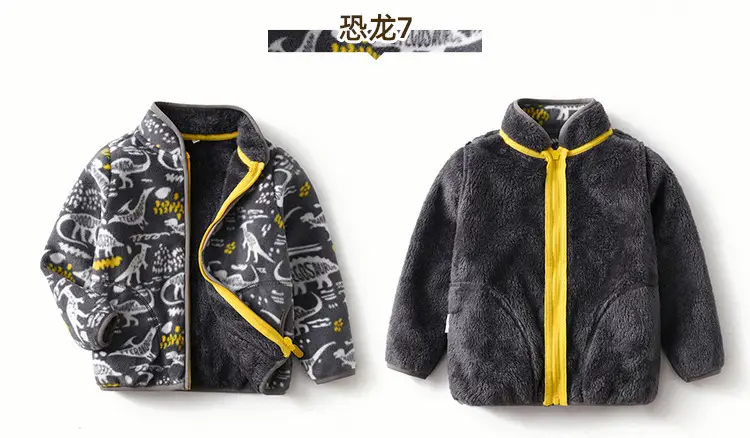 [Thick collection] children's fleece-lined polar fleece jacket printed fleece warm jacket for boys and girls wy1088 — feature 18