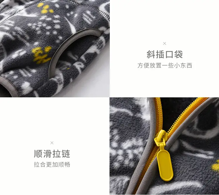 [Thick collection] children's fleece-lined polar fleece jacket printed fleece warm jacket for boys and girls wy1088 — feature 24