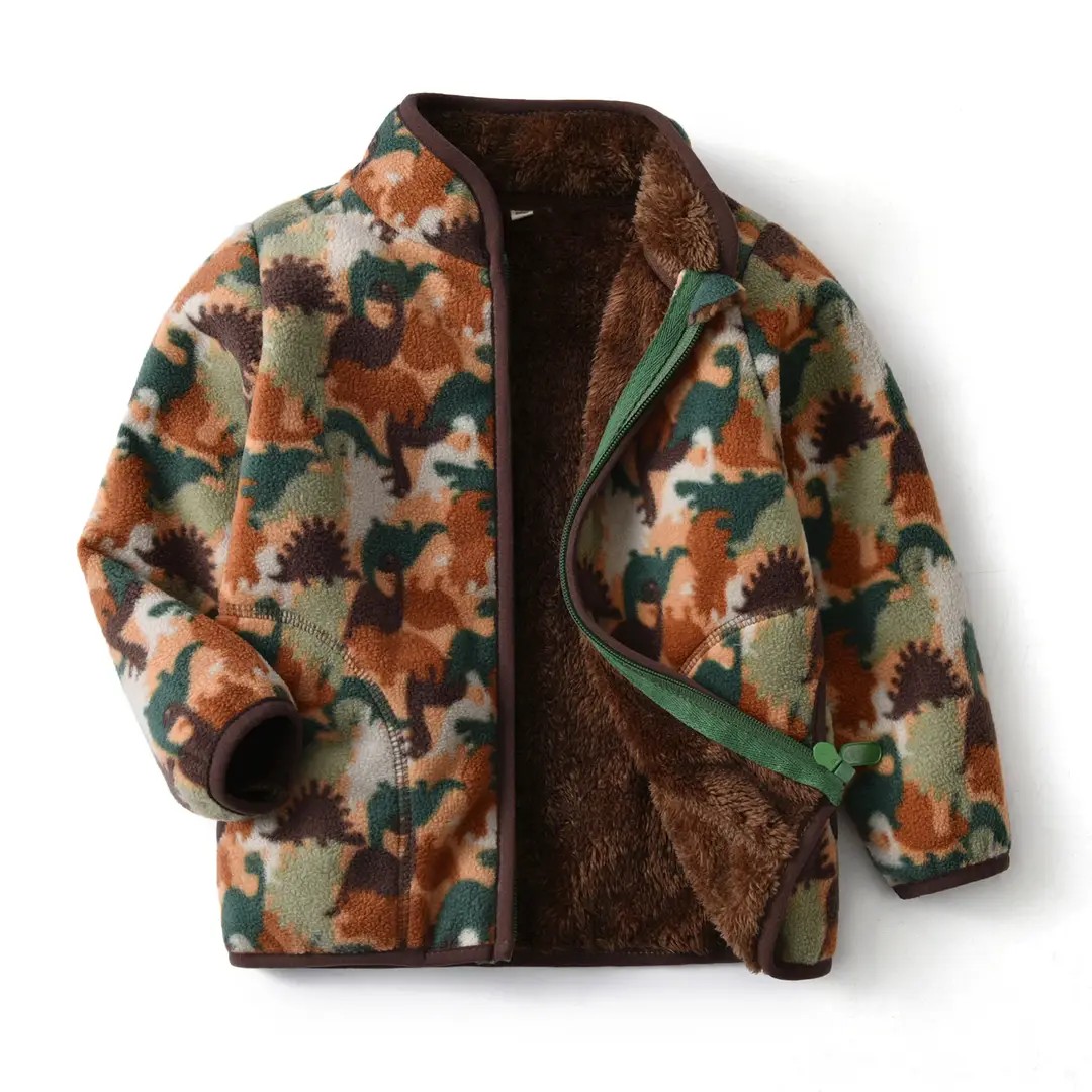 [Thick collection] children's fleece-lined polar fleece jacket printed fleece warm jacket for boys and girls wy1088 - Image 10