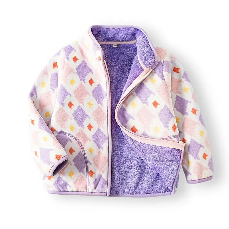[Thick collection] children's fleece-lined polar fleece jacket printed fleece warm jacket for boys and girls wy1088 - Image 21