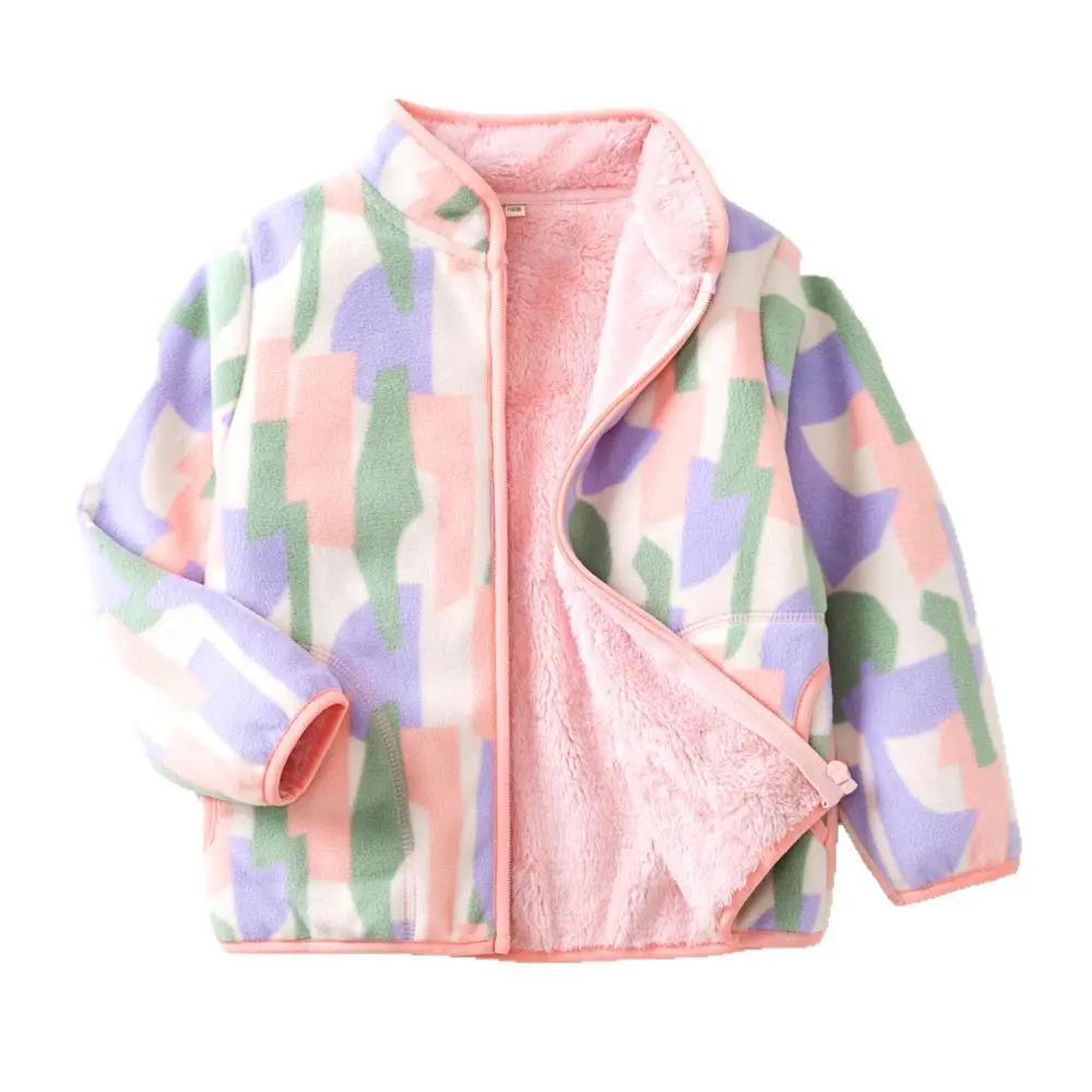 [Thick collection] children's fleece-lined polar fleece jacket printed fleece warm jacket for boys and girls wy1088 - Image 24
