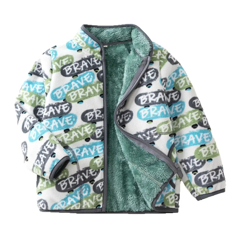 [Thick collection] children's fleece-lined polar fleece jacket printed fleece warm jacket for boys and girls wy1088 - Image 25