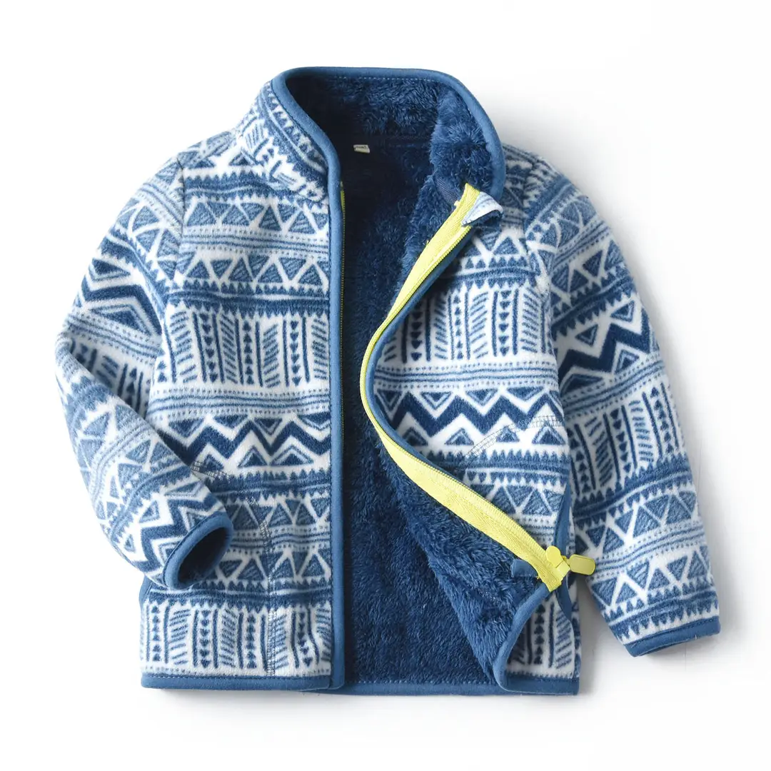[Thick collection] children's fleece-lined polar fleece jacket printed fleece warm jacket for boys and girls wy1088 - Image 3