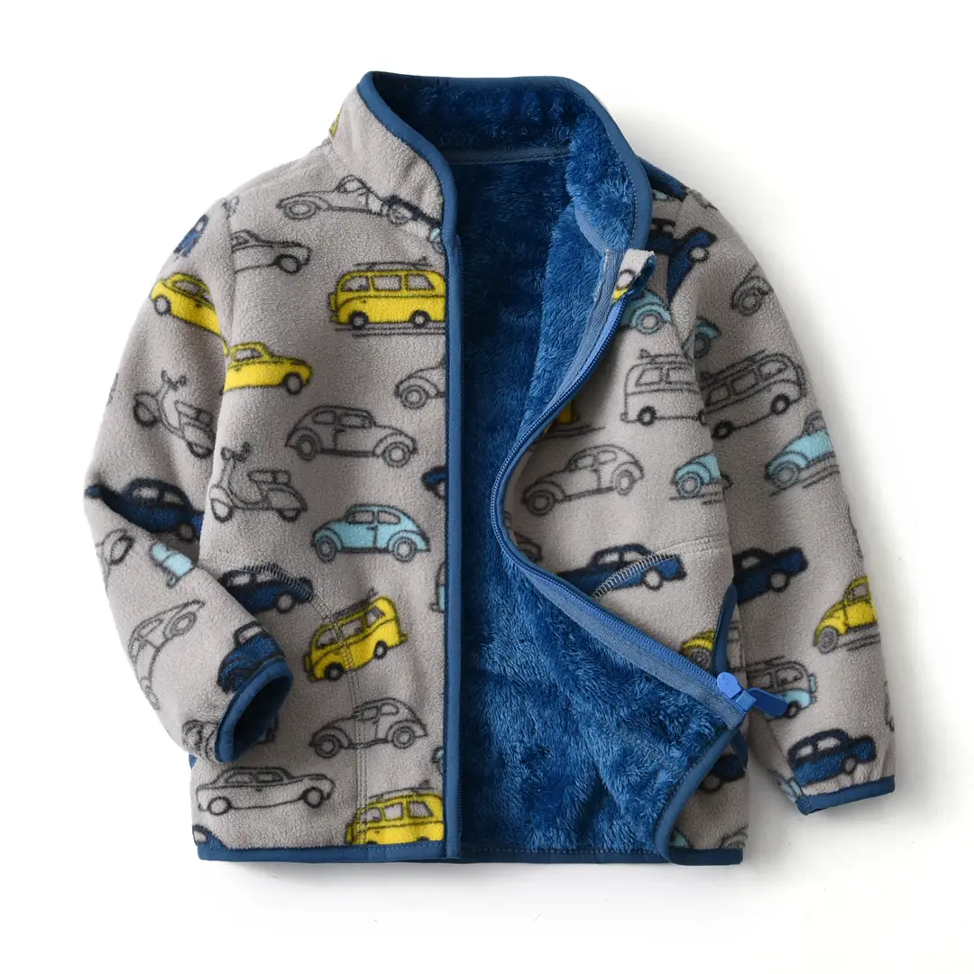 [Thick collection] children's fleece-lined polar fleece jacket printed fleece warm jacket for boys and girls wy1088 - Image 4