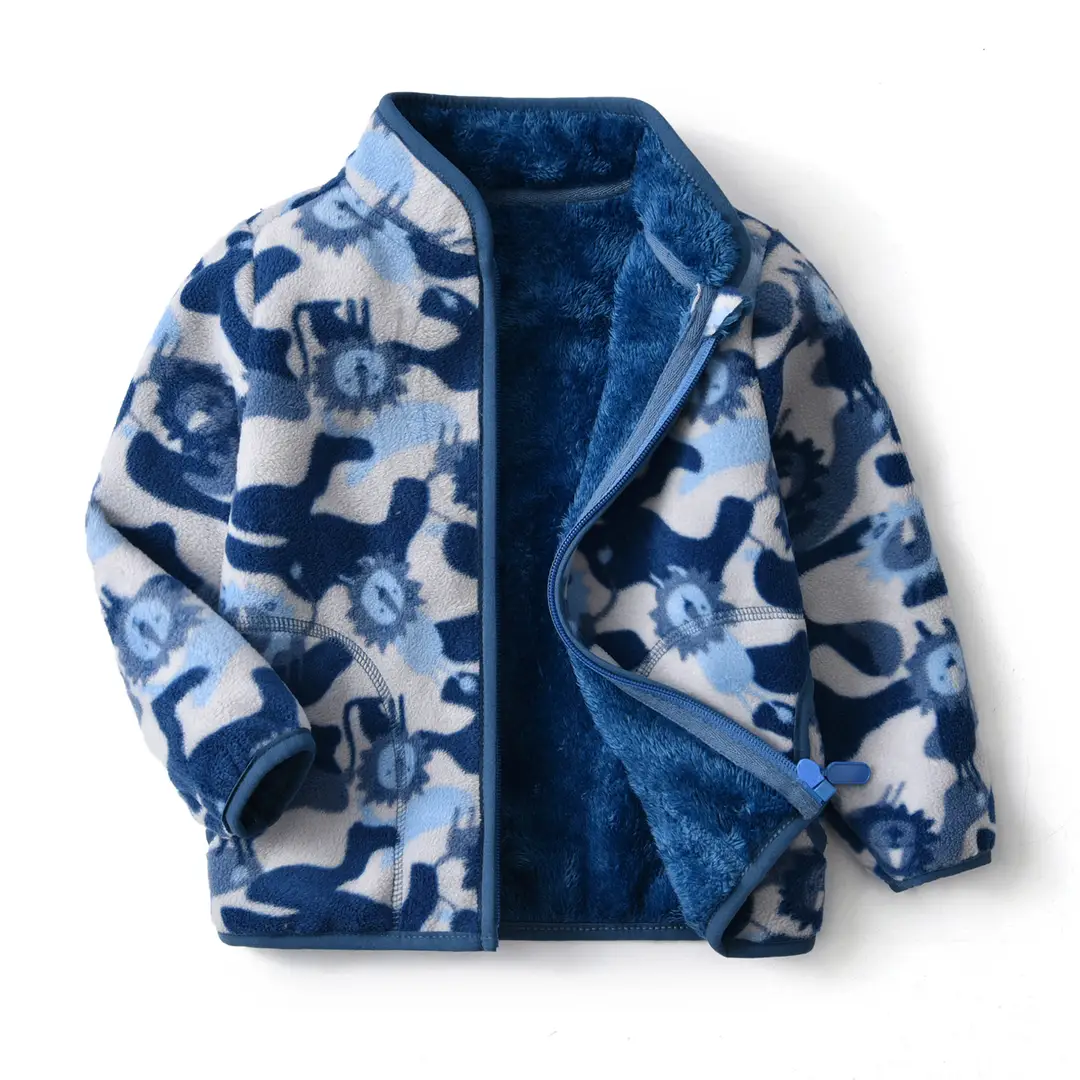 [Thick collection] children's fleece-lined polar fleece jacket printed fleece warm jacket for boys and girls wy1088 - Image 7