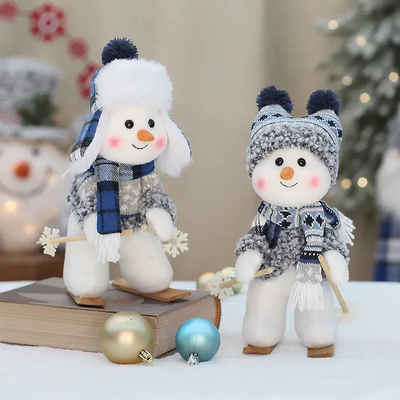 Cross-border Christmas Snowman Doll Blue Fabric Decor