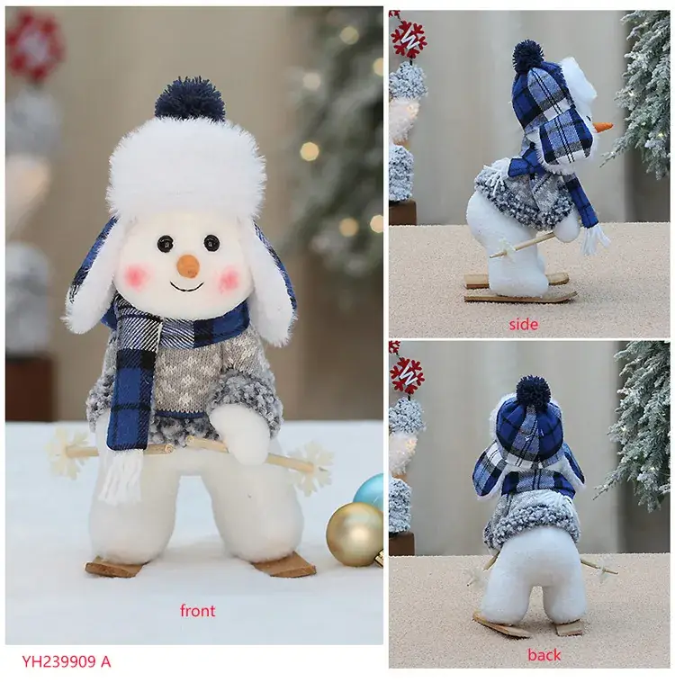 Cross-border Christmas Snowman Doll Blue Fabric Decor — feature 10