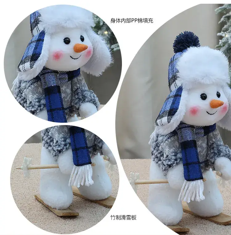 Cross-border Christmas Snowman Doll Blue Fabric Decor — feature 12