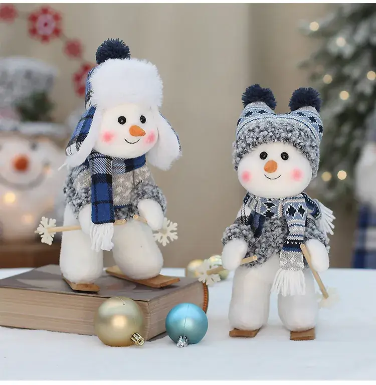 Cross-border Christmas Snowman Doll Blue Fabric Decor — feature 6