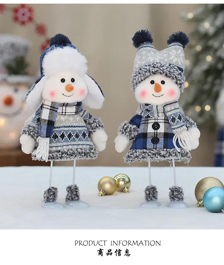 Cross-border Christmas Snowman Doll Blue Fabric Decor — feature 7