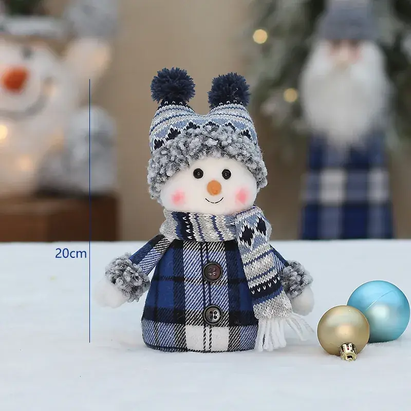 Cross-border Christmas Snowman Doll Blue Fabric Decor