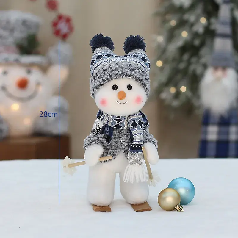 Cross-border Christmas Snowman Doll Blue Fabric Decor